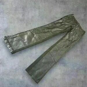 Pilcro Green Faux Vegan Leather Front Moto‎ Pants Size 28 Anthropology